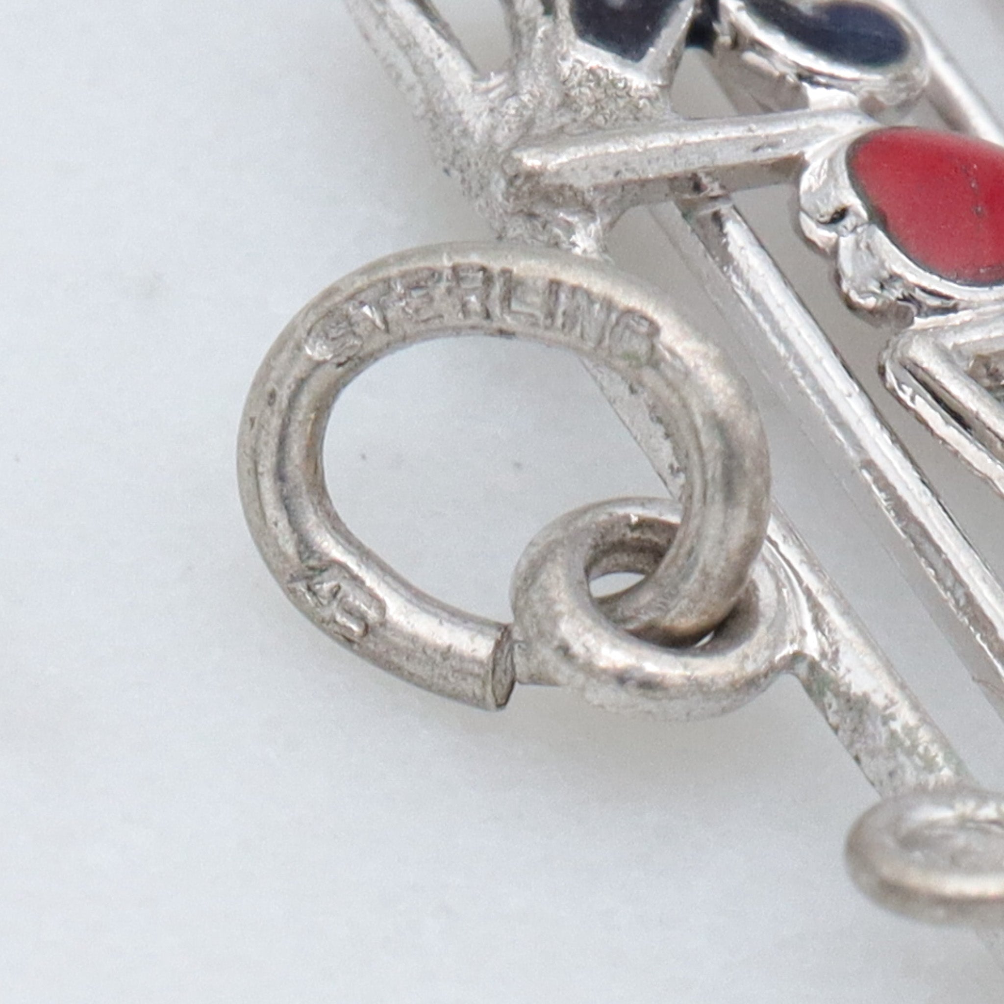 Vintage sterling & enamel charm pendant